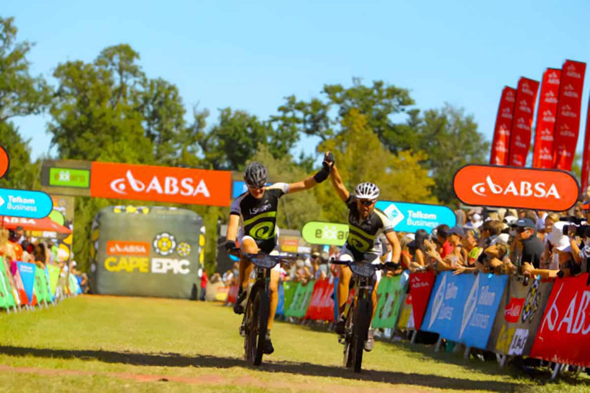 Luc Mignon and Thierry Stass at Cape Epic Mountain Bike Race